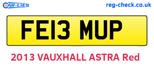 FE13MUP are the vehicle registration plates.