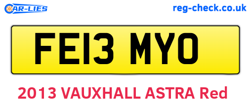 FE13MYO are the vehicle registration plates.
