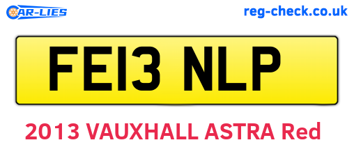 FE13NLP are the vehicle registration plates.