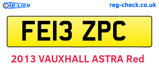 FE13ZPC are the vehicle registration plates.