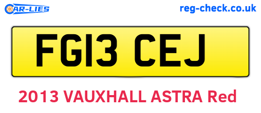 FG13CEJ are the vehicle registration plates.