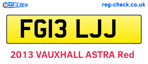 FG13LJJ are the vehicle registration plates.