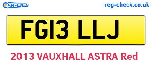 FG13LLJ are the vehicle registration plates.