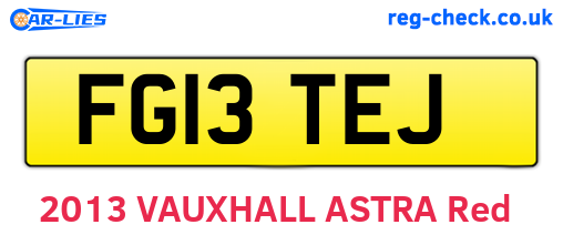 FG13TEJ are the vehicle registration plates.
