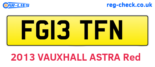 FG13TFN are the vehicle registration plates.