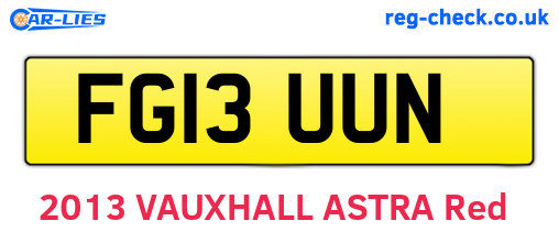 FG13UUN are the vehicle registration plates.