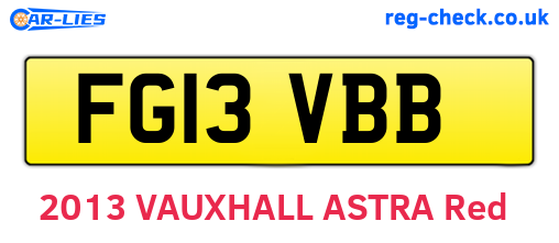 FG13VBB are the vehicle registration plates.