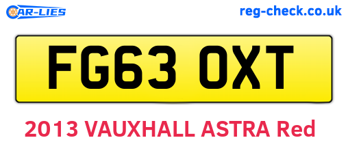 FG63OXT are the vehicle registration plates.