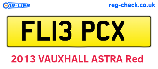 FL13PCX are the vehicle registration plates.