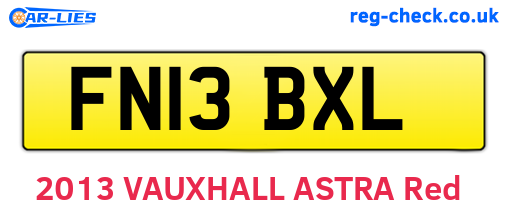 FN13BXL are the vehicle registration plates.