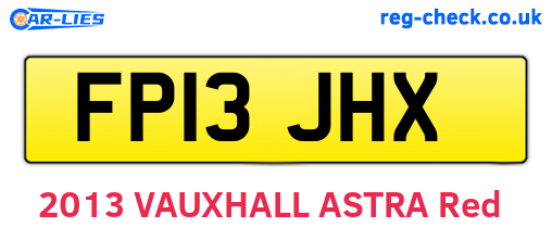 FP13JHX are the vehicle registration plates.