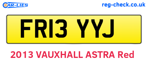 FR13YYJ are the vehicle registration plates.