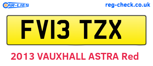 FV13TZX are the vehicle registration plates.