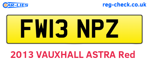 FW13NPZ are the vehicle registration plates.