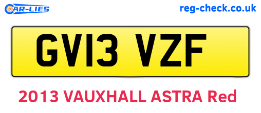 GV13VZF are the vehicle registration plates.