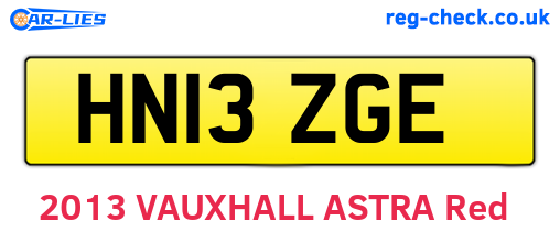 HN13ZGE are the vehicle registration plates.
