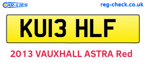 KU13HLF are the vehicle registration plates.