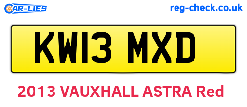 KW13MXD are the vehicle registration plates.