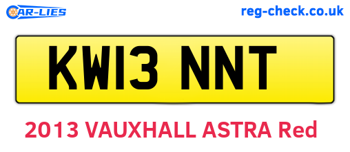KW13NNT are the vehicle registration plates.