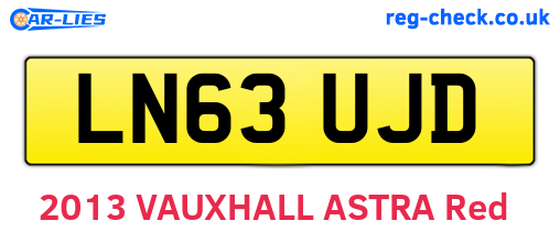 LN63UJD are the vehicle registration plates.
