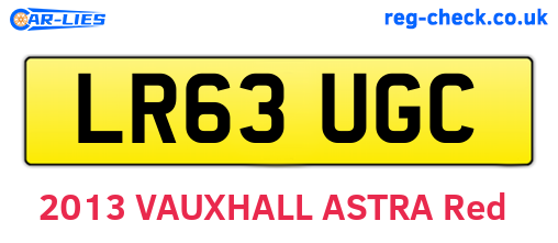 LR63UGC are the vehicle registration plates.