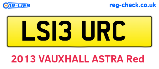 LS13URC are the vehicle registration plates.