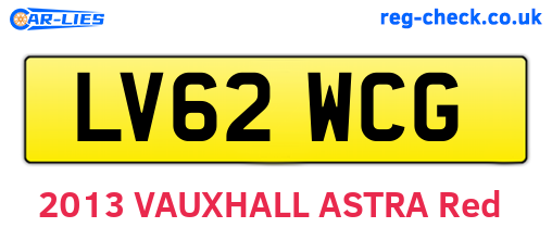 LV62WCG are the vehicle registration plates.
