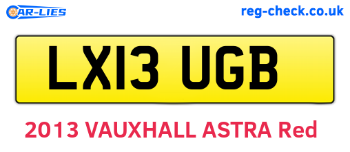 LX13UGB are the vehicle registration plates.