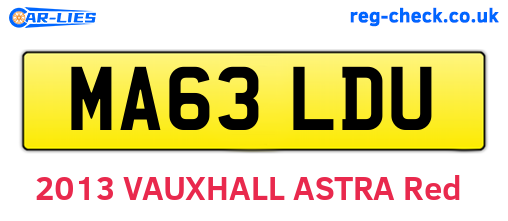 MA63LDU are the vehicle registration plates.