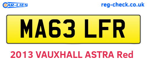 MA63LFR are the vehicle registration plates.