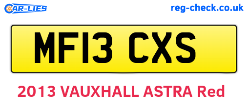 MF13CXS are the vehicle registration plates.