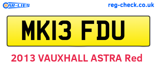 MK13FDU are the vehicle registration plates.