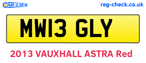MW13GLY are the vehicle registration plates.