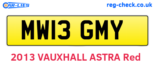 MW13GMY are the vehicle registration plates.