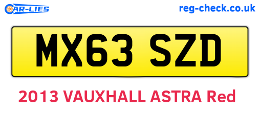 MX63SZD are the vehicle registration plates.