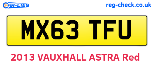 MX63TFU are the vehicle registration plates.