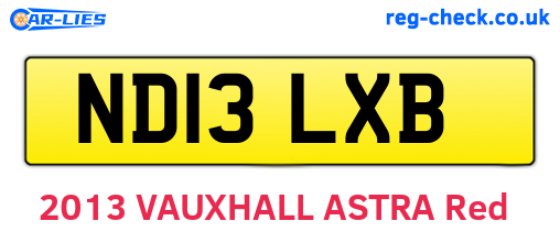 ND13LXB are the vehicle registration plates.