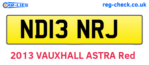 ND13NRJ are the vehicle registration plates.