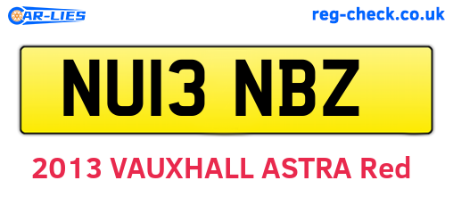NU13NBZ are the vehicle registration plates.