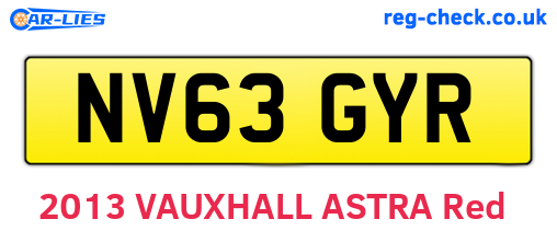 NV63GYR are the vehicle registration plates.