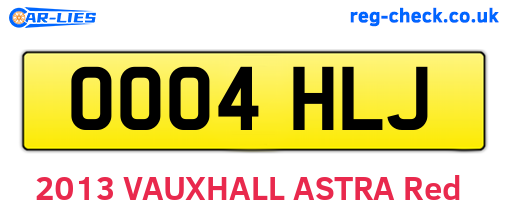 OO04HLJ are the vehicle registration plates.