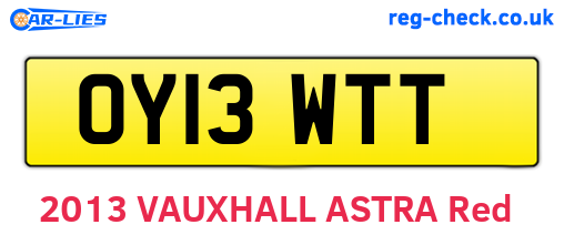OY13WTT are the vehicle registration plates.