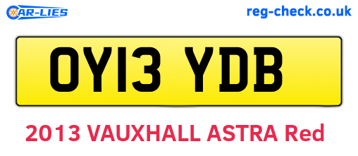 OY13YDB are the vehicle registration plates.