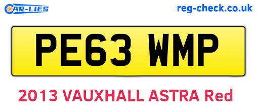 PE63WMP are the vehicle registration plates.