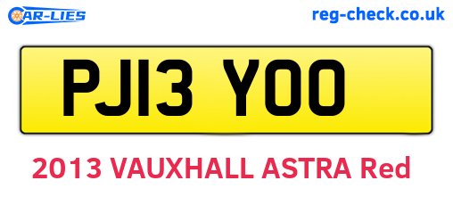 PJ13YOO are the vehicle registration plates.