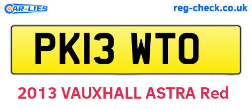 PK13WTO are the vehicle registration plates.