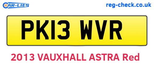 PK13WVR are the vehicle registration plates.
