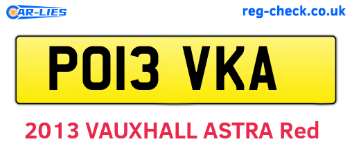 PO13VKA are the vehicle registration plates.