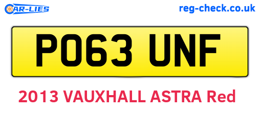 PO63UNF are the vehicle registration plates.