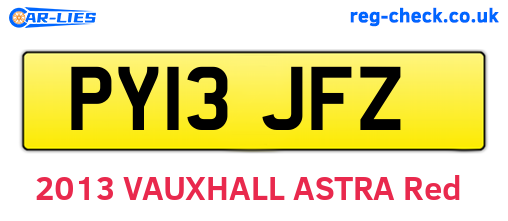PY13JFZ are the vehicle registration plates.